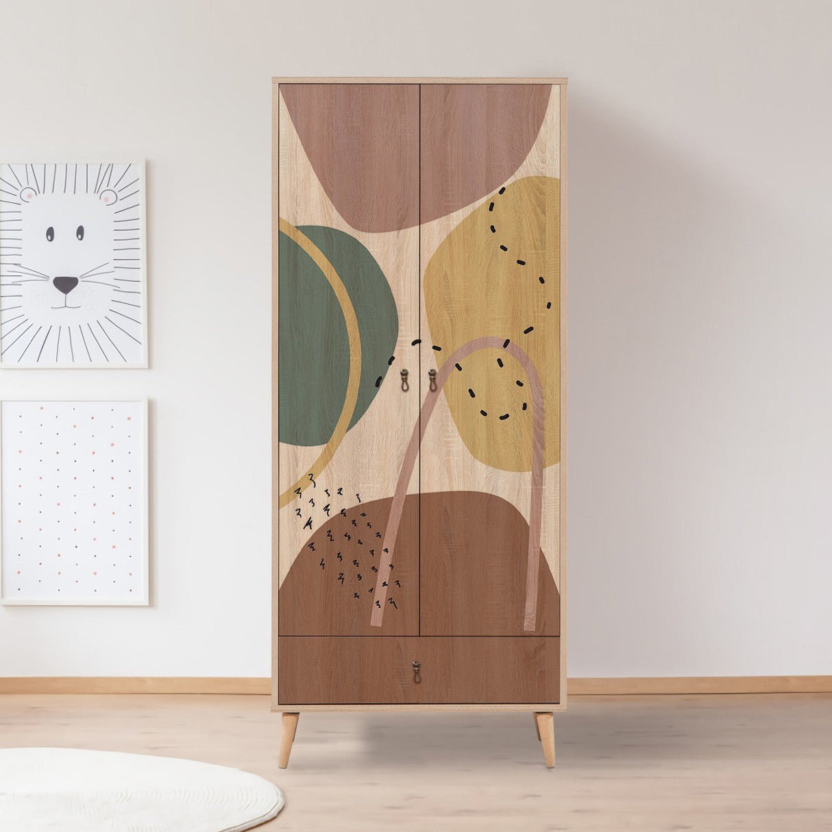 Armoire Ville Gardrop Multicolor Mélamine 80x190x45 cm