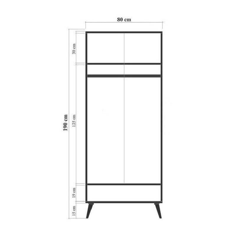 Armoire Ville Gardrop Multicolor Mélamine 80x190x45 cm