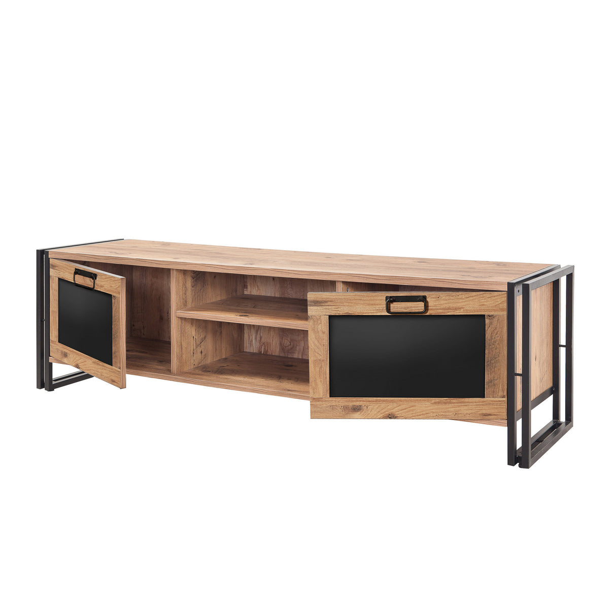 Meubles télévisés Arcas atlantique Pine Black Mélamine 180x50x45 cm