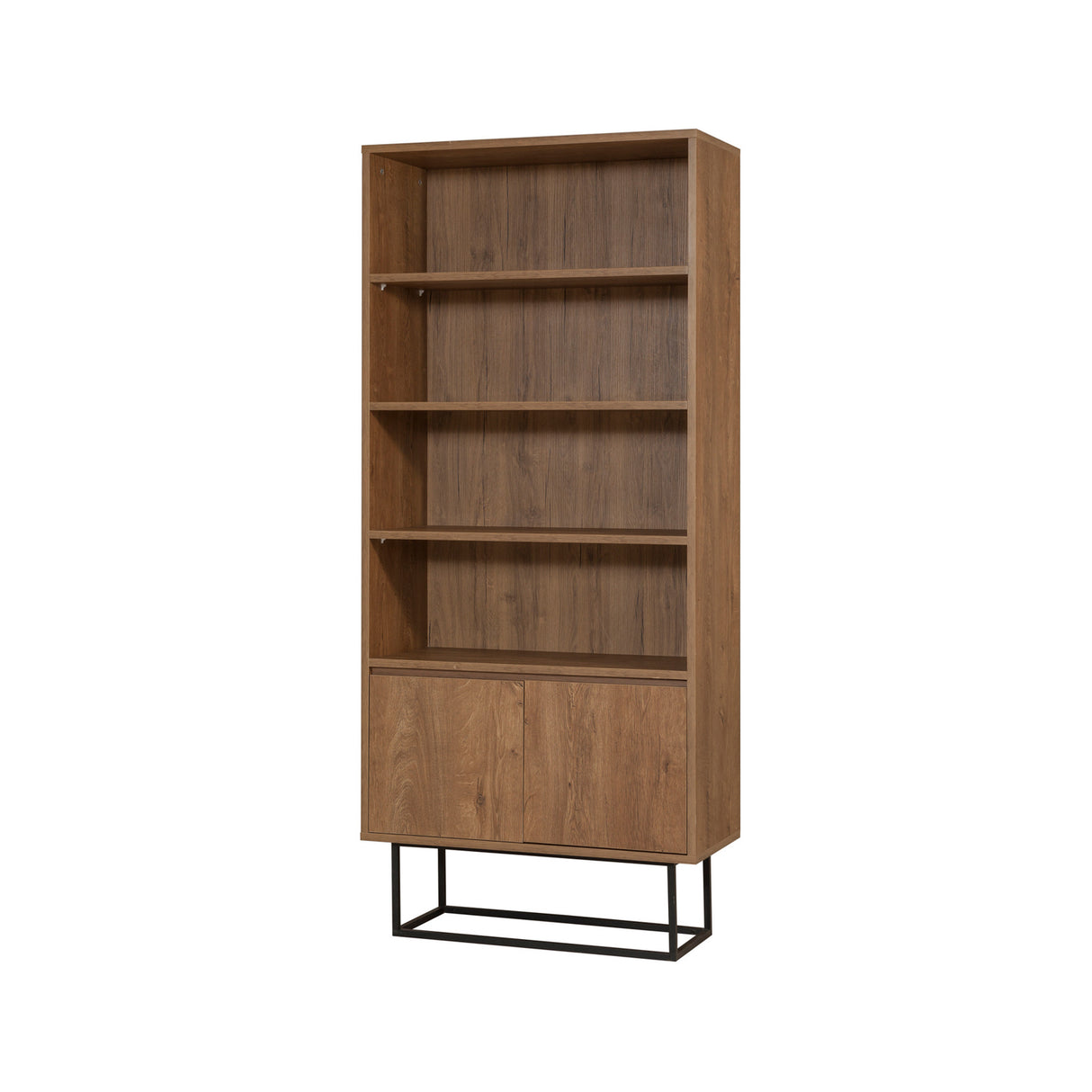 Bibliothèque Rea Walnut Black Mélamine 80x182x36 cm