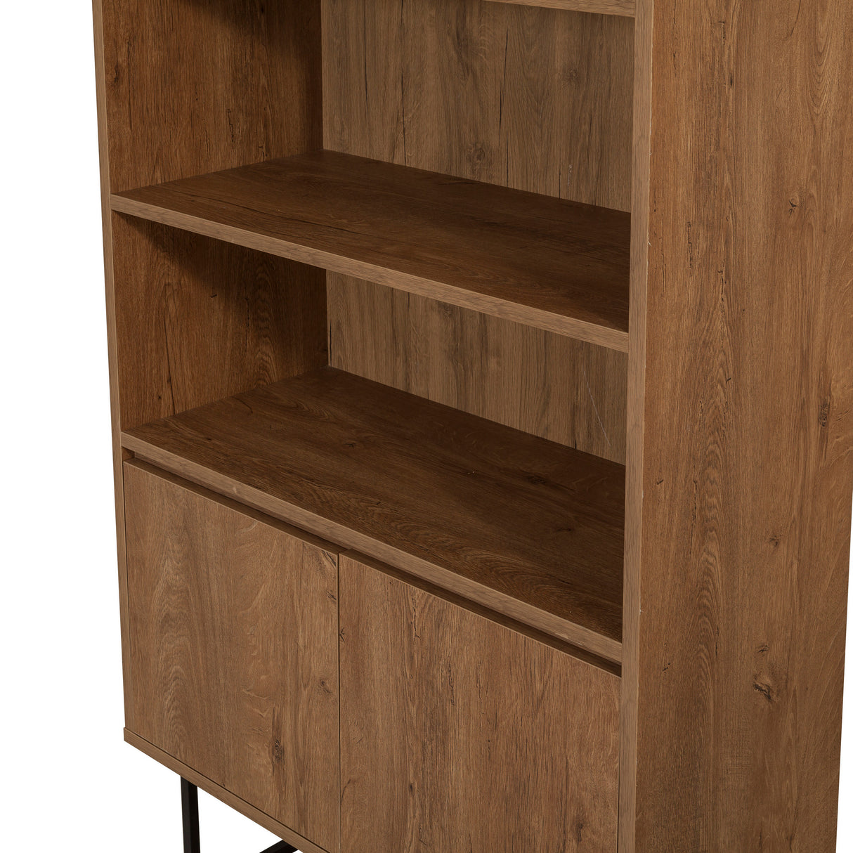 Bibliothèque Rea Walnut Black Mélamine 80x182x36 cm