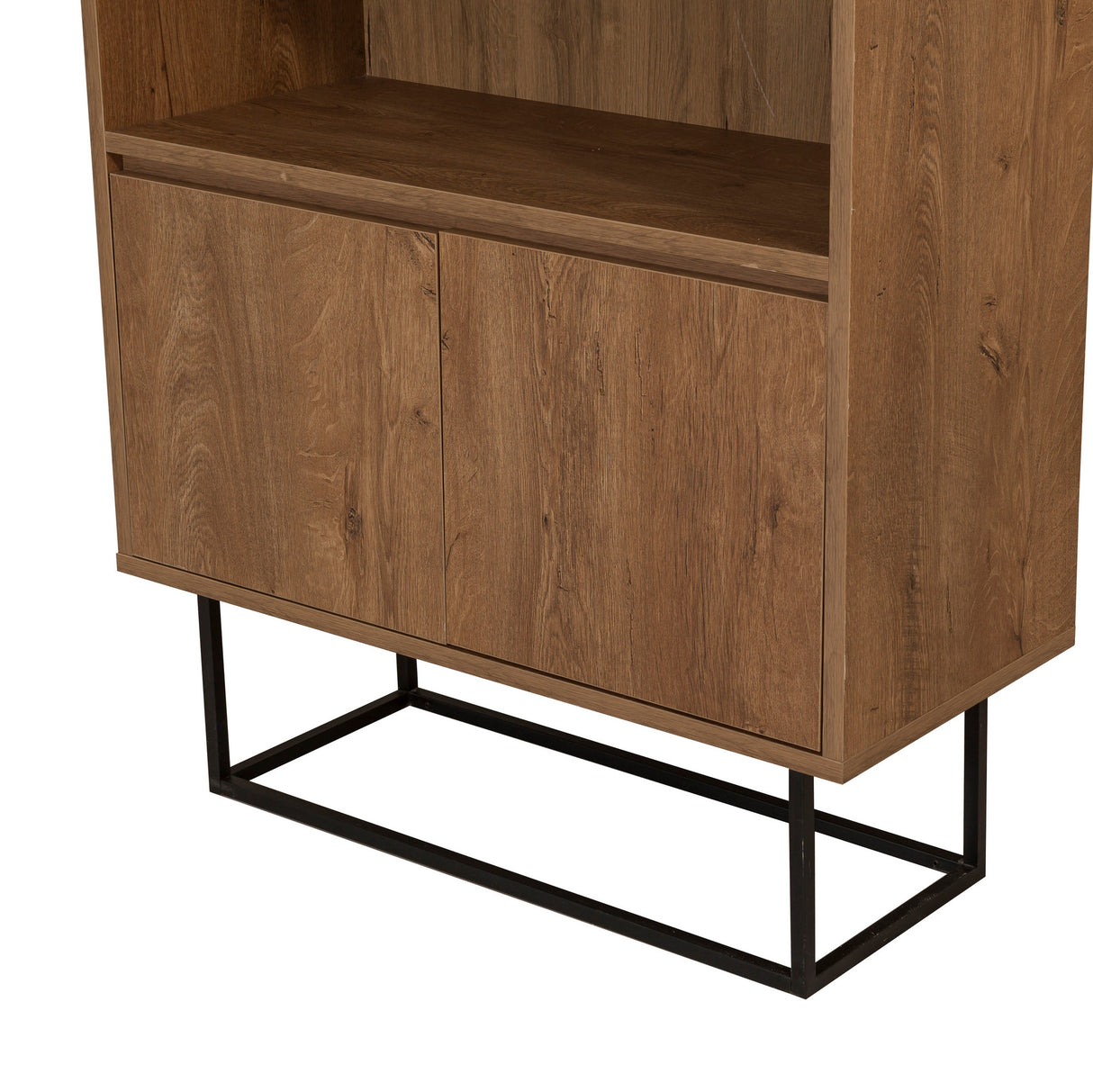 Bibliothèque Rea Walnut Black Mélamine 80x182x36 cm