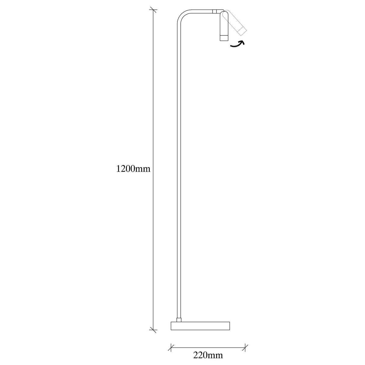 Lampe sur pied noire en métal Vox
