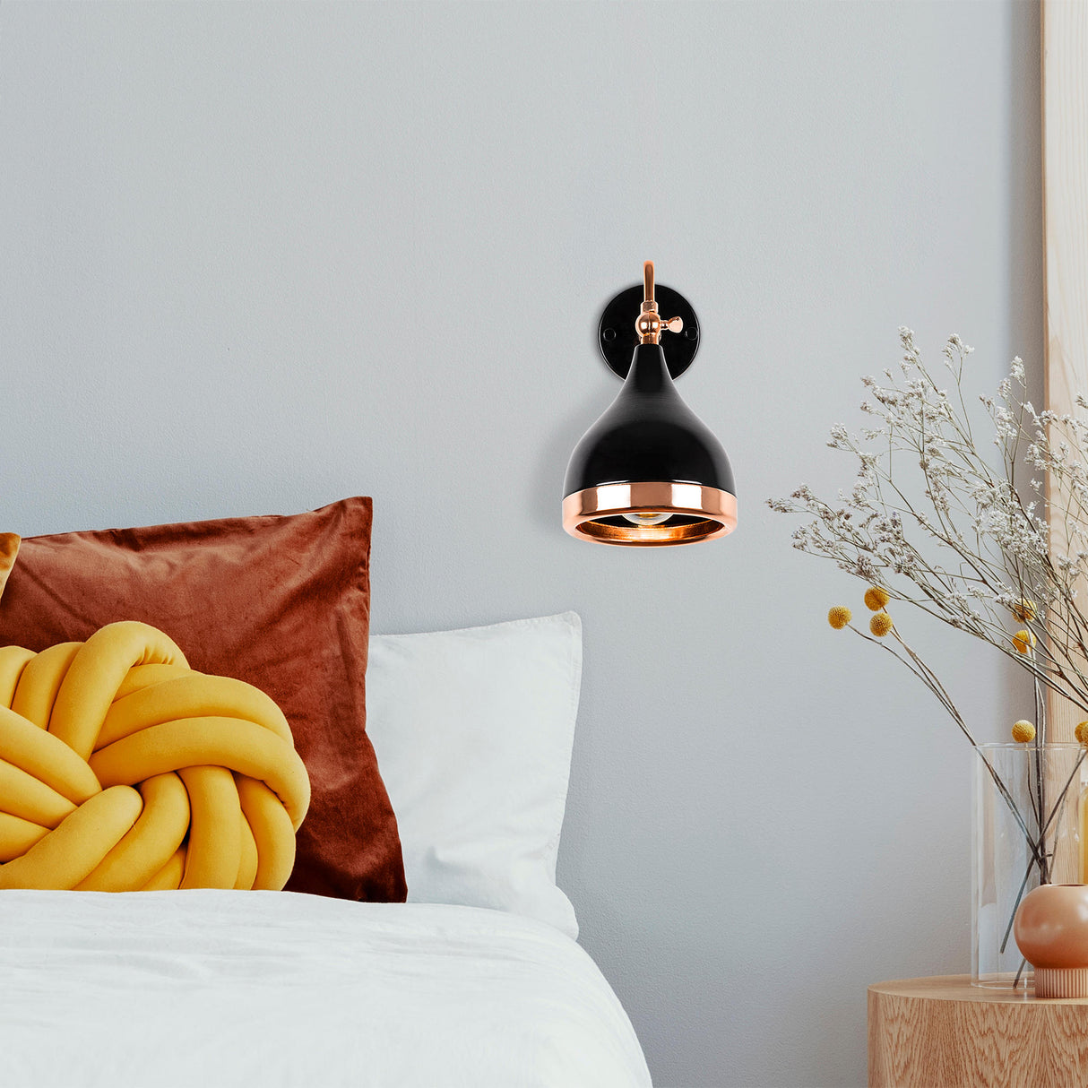 Applique Murale Noir Cuivre Métal Grip