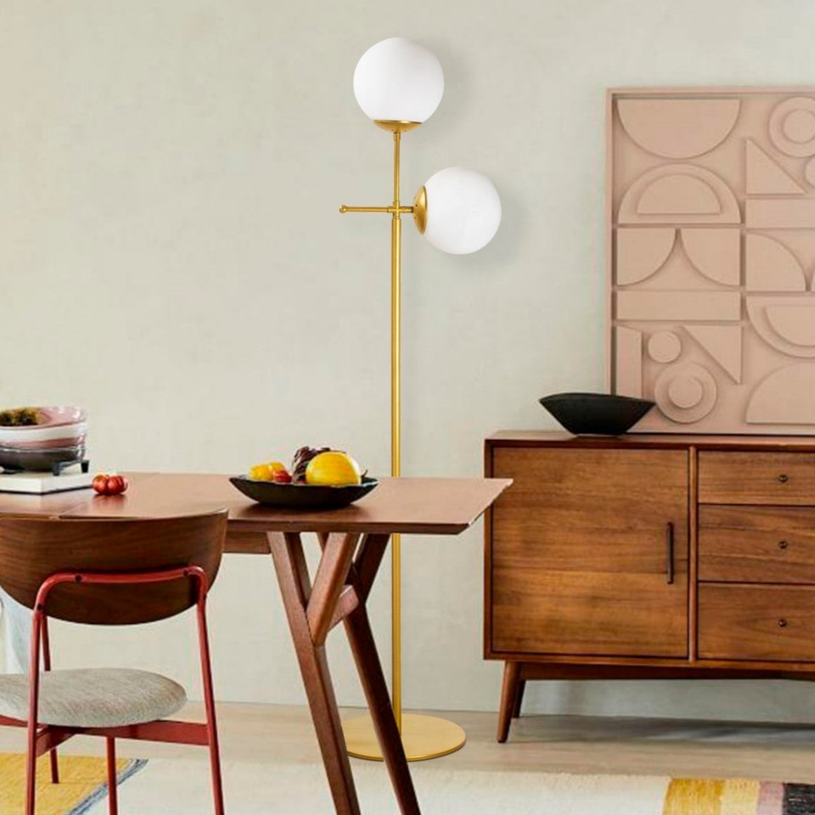 Lampe sur pied en verre doré Perla