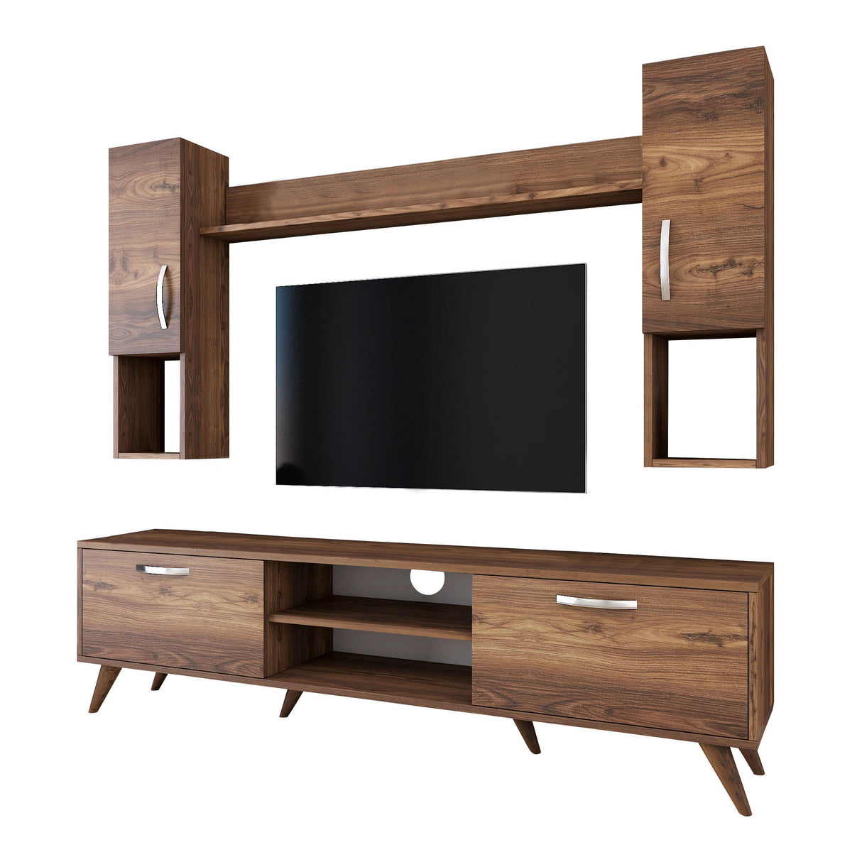 TV Meubels - TV Meubel Set Alta Walnoot Melamine 180x48,6x35 cm - Dimehouse