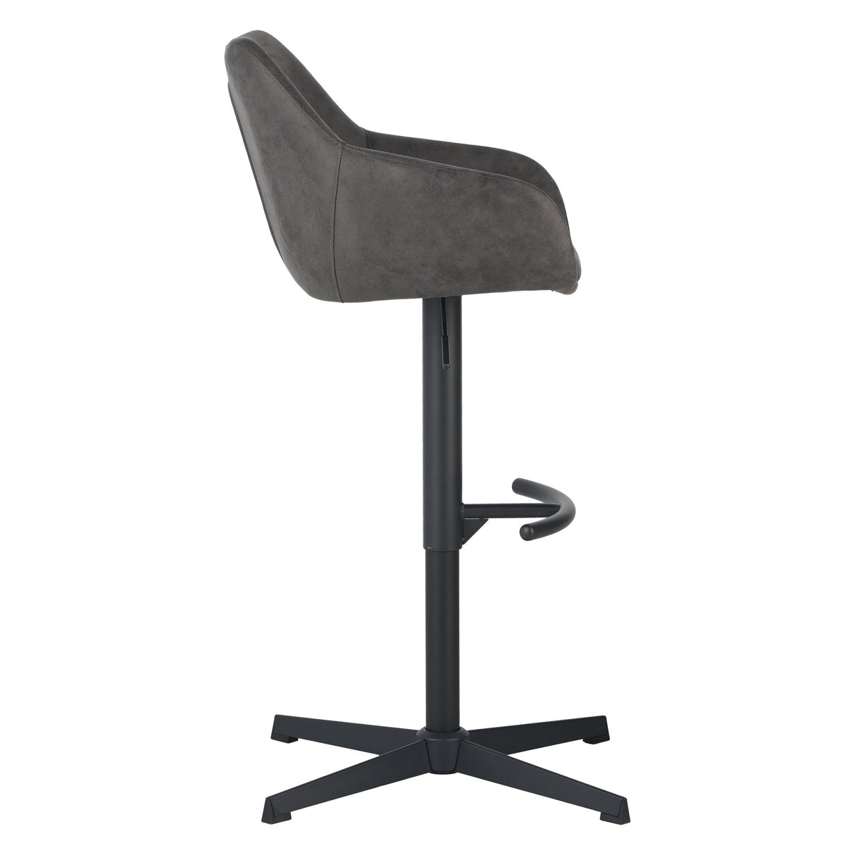 Venom Tabouret de bar Anthracite Eco-cuir - Tabouret de bar pivotant réglable avec accoudoirs