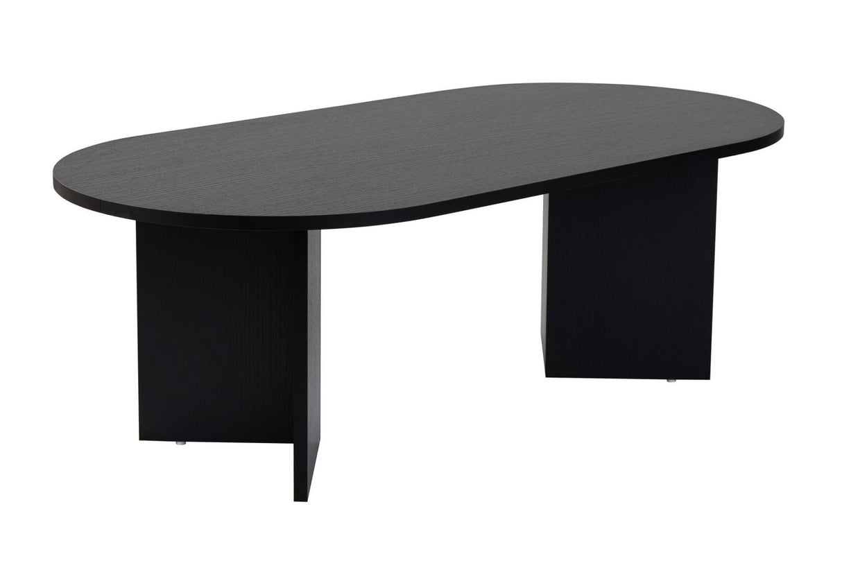 Ovale salontafel zwart melamine Sabla - 119x60 cm