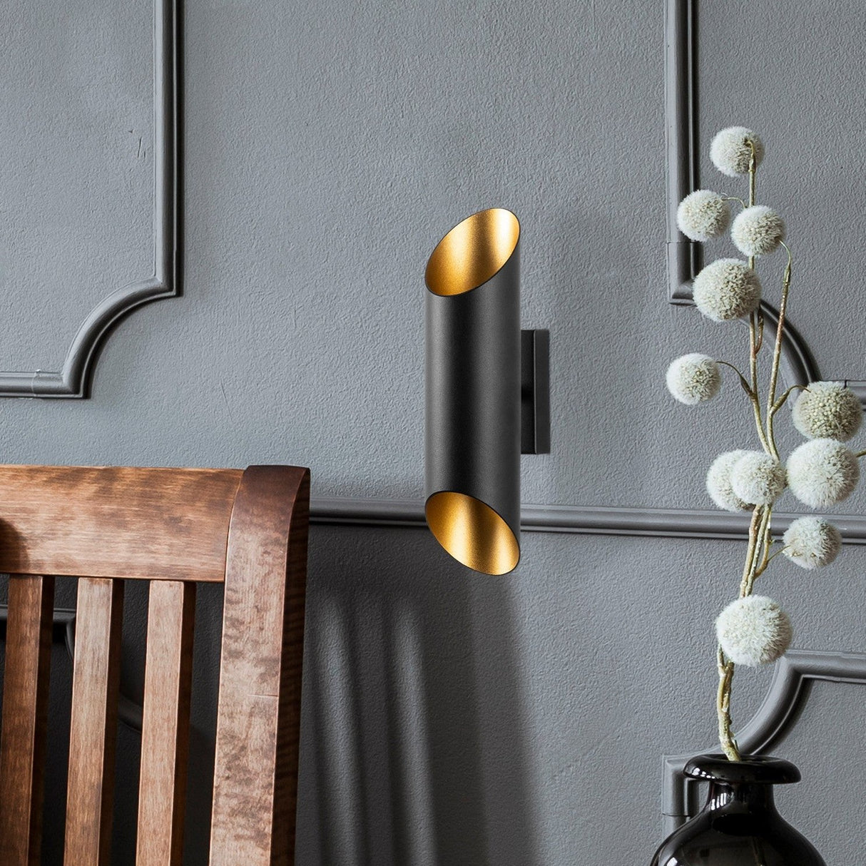 Applique Noir Doré Métal Juniper