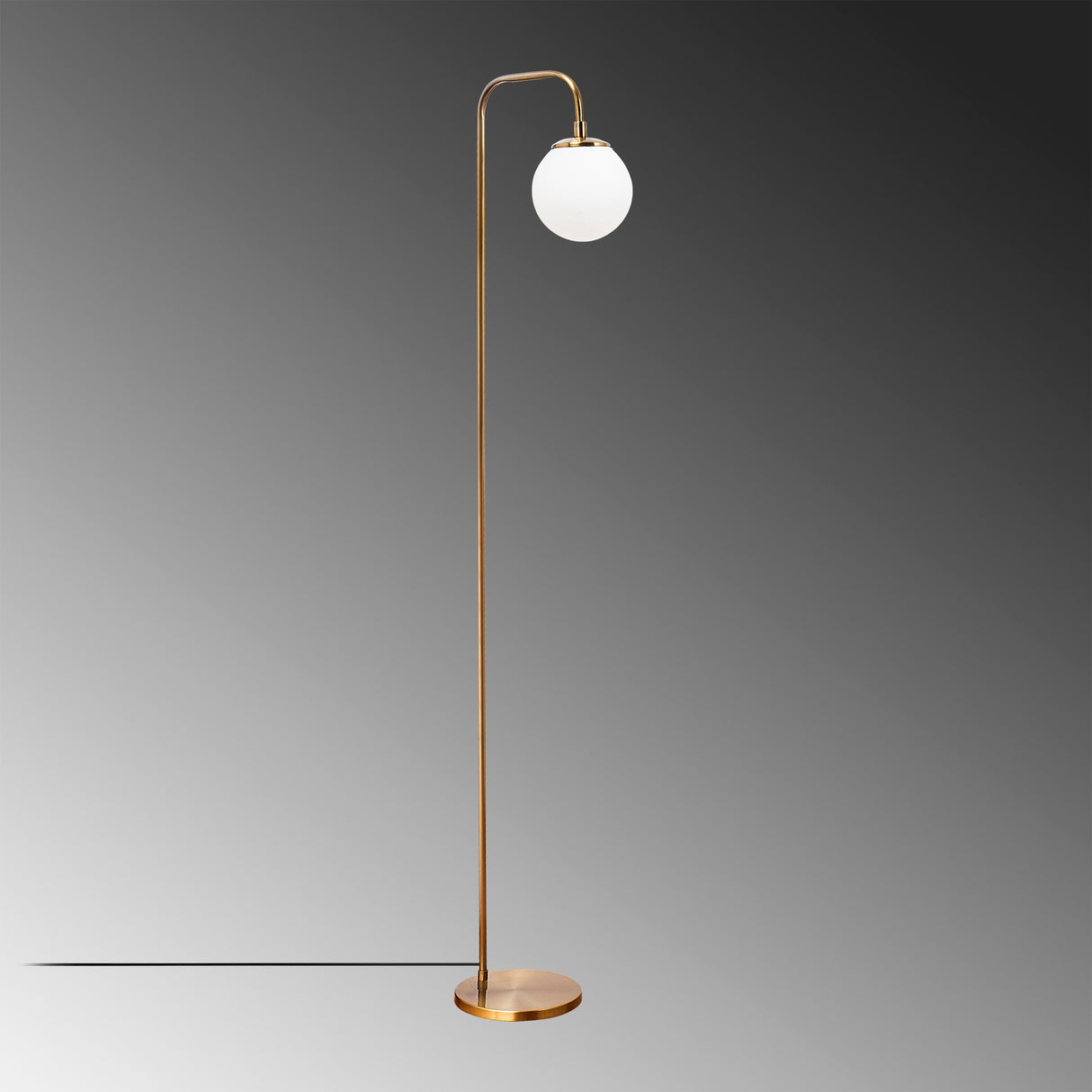 Lampe sur pied en bronze, verre beige Brim