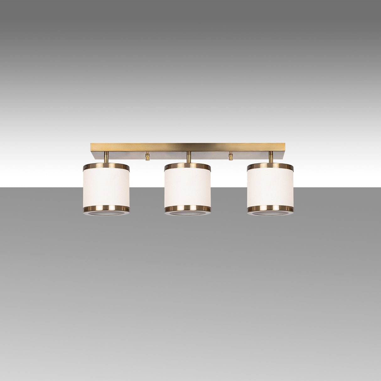 Suspension 3 lumières Couleur bronze Tissu Givré