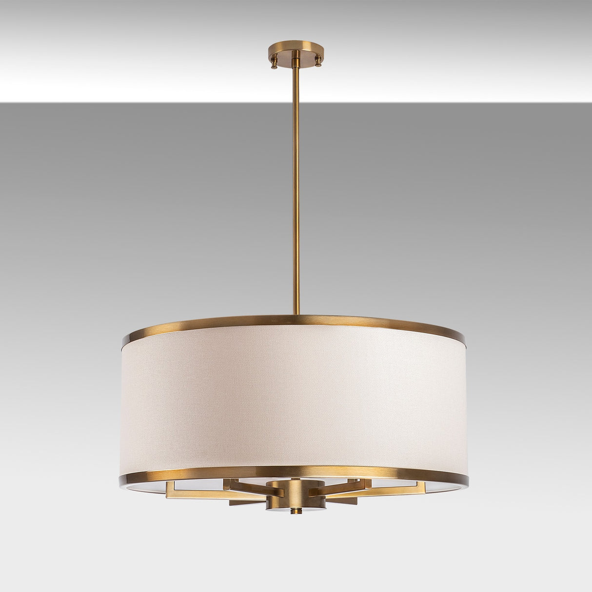 Suspension 1-lampe Couleur bronze Tissu Frost
