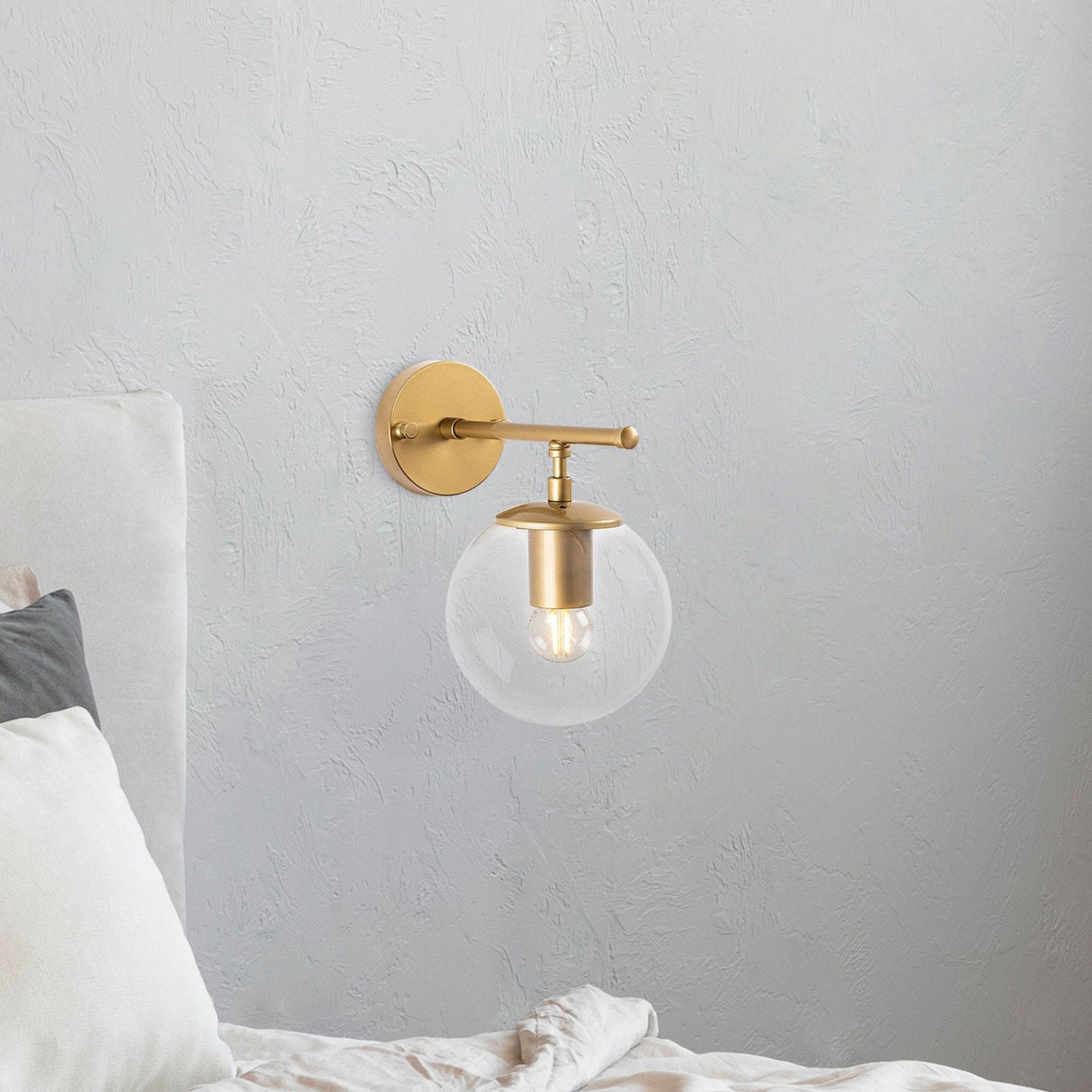 Applique Murale Or Verre Clair Obsidienne