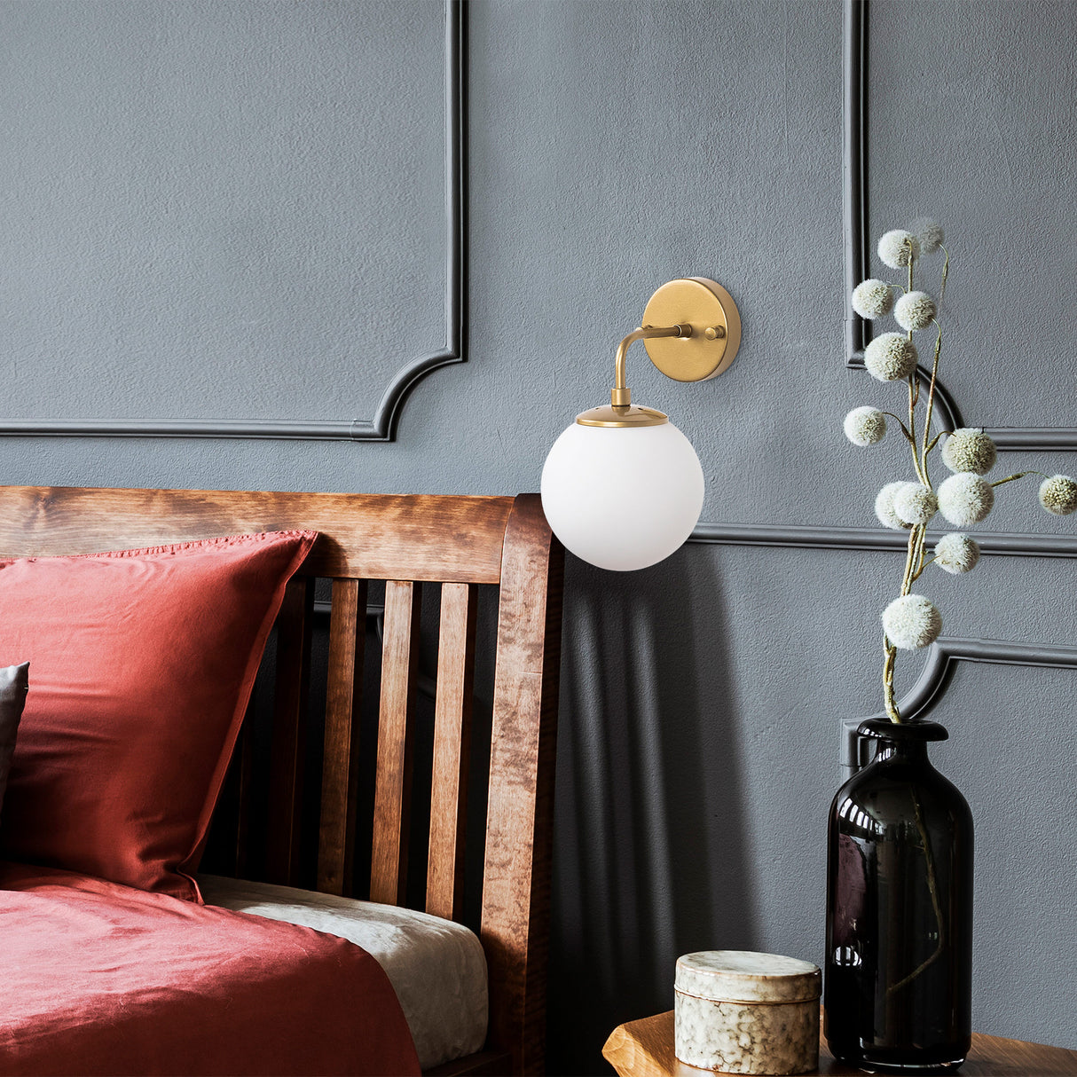 Applique Murale Dorée en Verre Elio