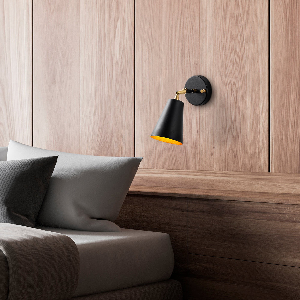 Applique Noir Or Verre Glacier