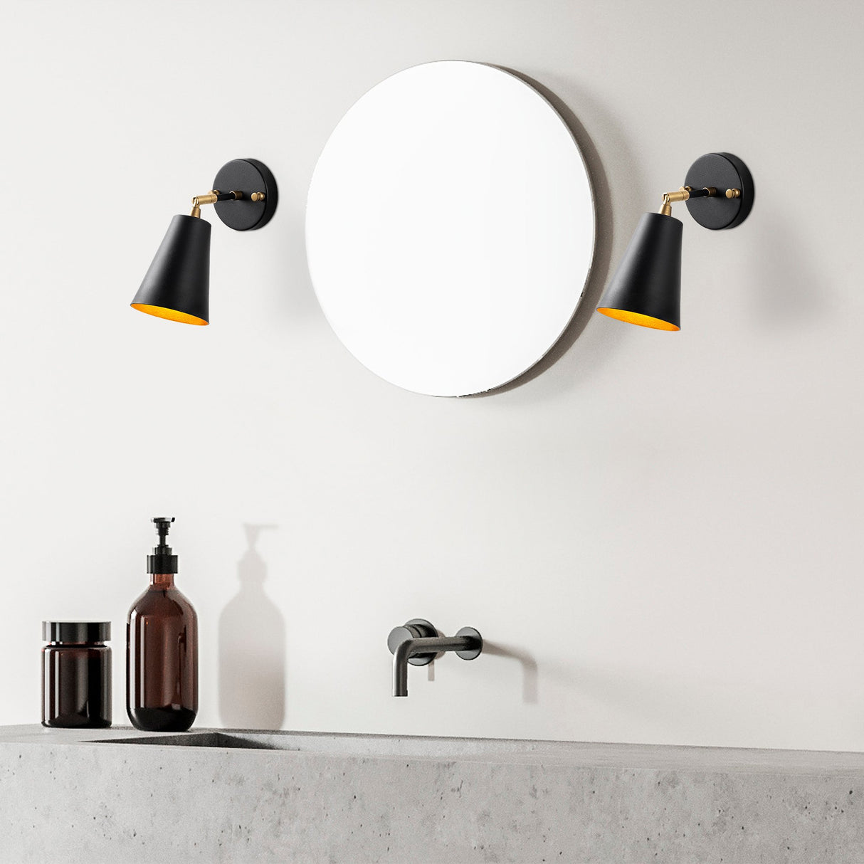 Applique Noir Or Verre Glacier