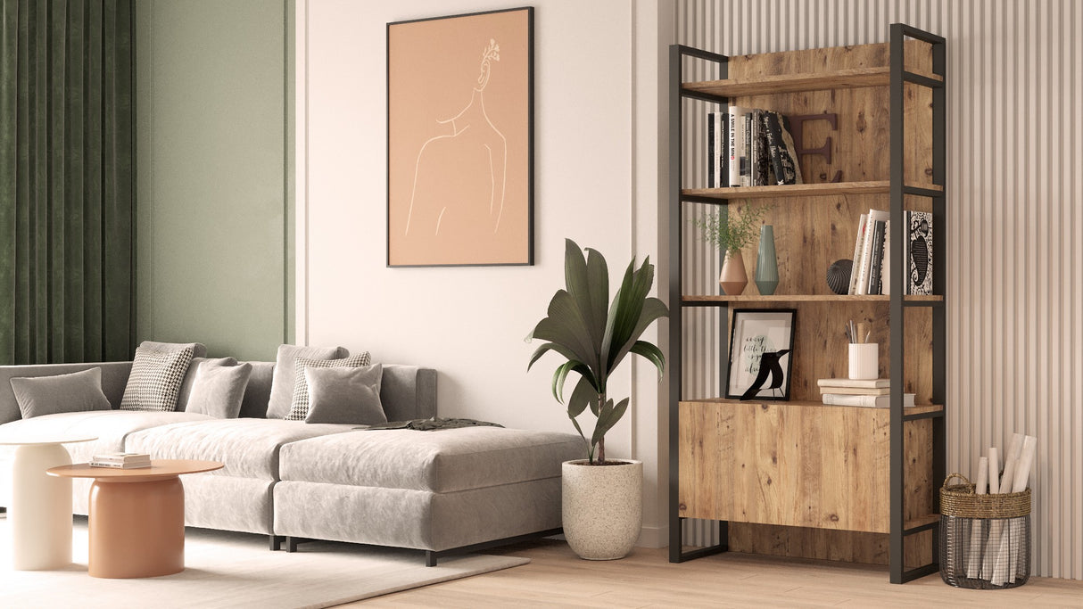 Bibliothèque Lyra Atlantic Pine Melamine 90x180x34 cm