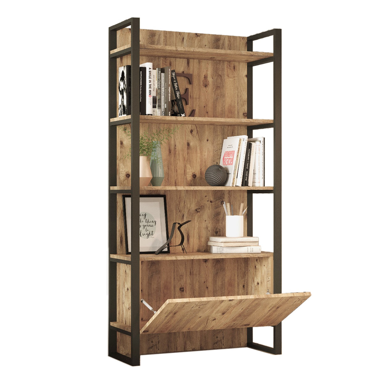 Bibliothèque Lyra Atlantic Pine Melamine 90x180x34 cm