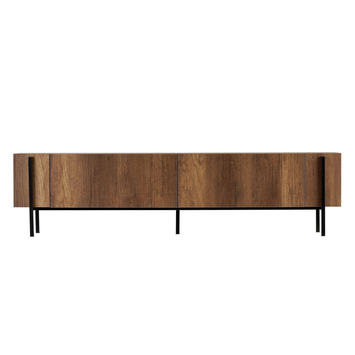 Nexus tv-meubel walnootlook zwart 180 cm Barok walnootlook en zwart Gemelamineerd houtcomposiet