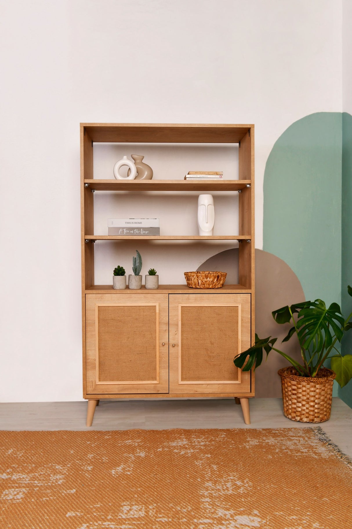 Bibliothèque Jut Oak Beech Wood 40x110x90 cm