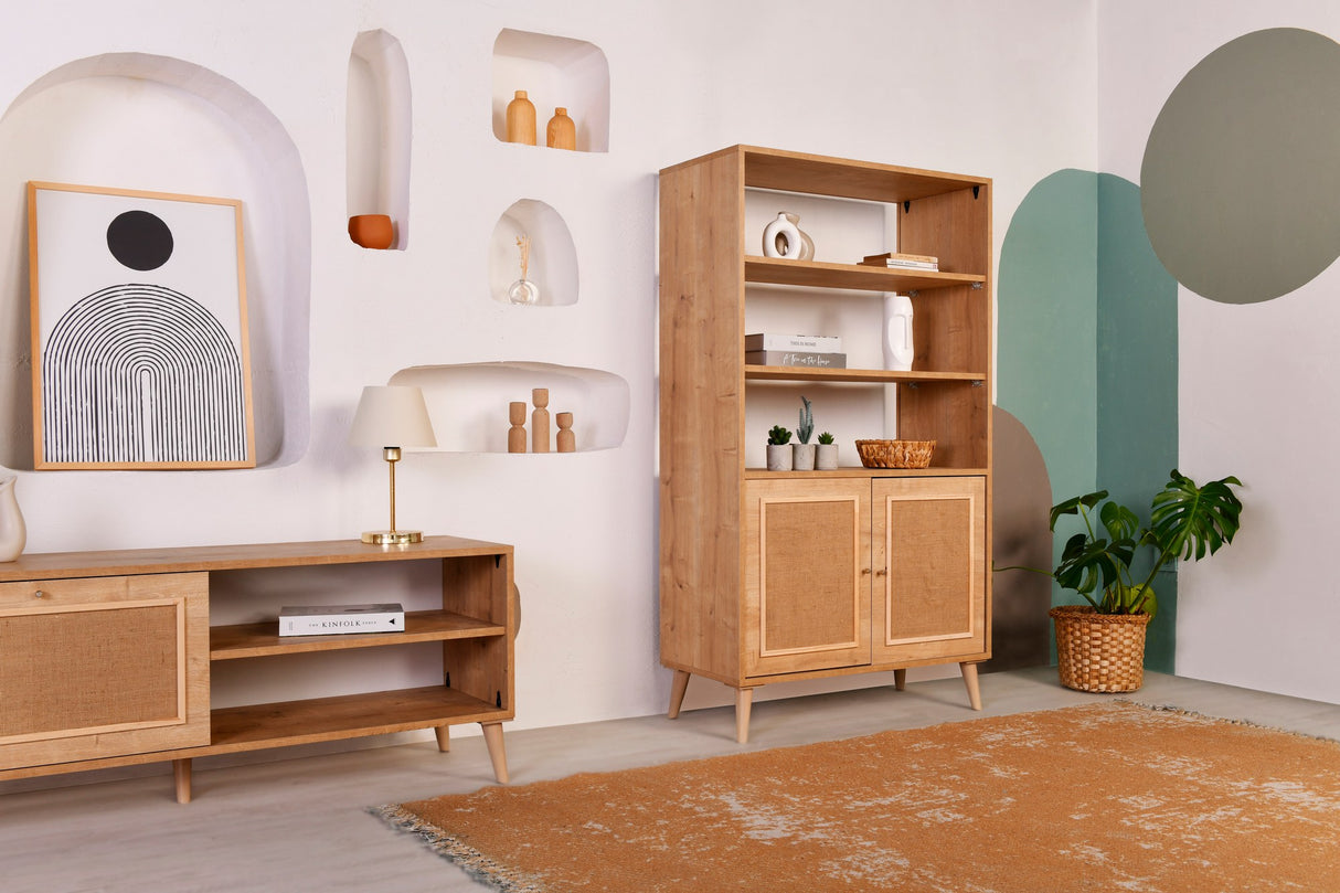 Bibliothèque Jut Oak Beech Wood 40x110x90 cm