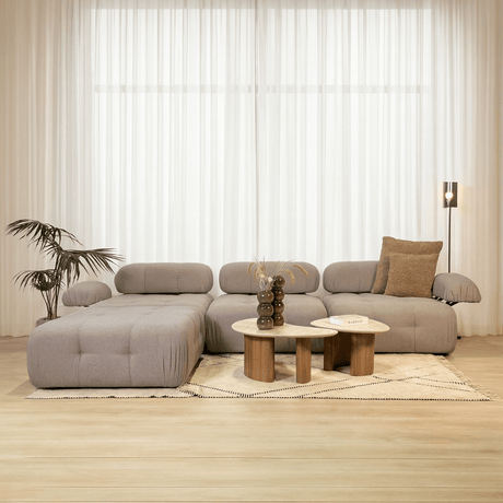 Modulaire bank 3-zits met hocker Doblo beige