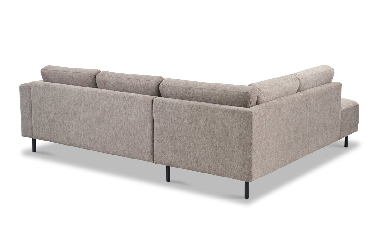 Moderne 3-zits Hoekbank Links Taupe Stof Aniko met Lounger 240x197x78 cm