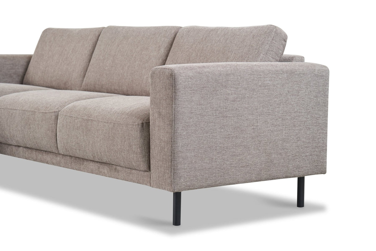 Moderne Hoekbank Links Taupe Stof Aniko met Chaise Longue 238x142x78 cm