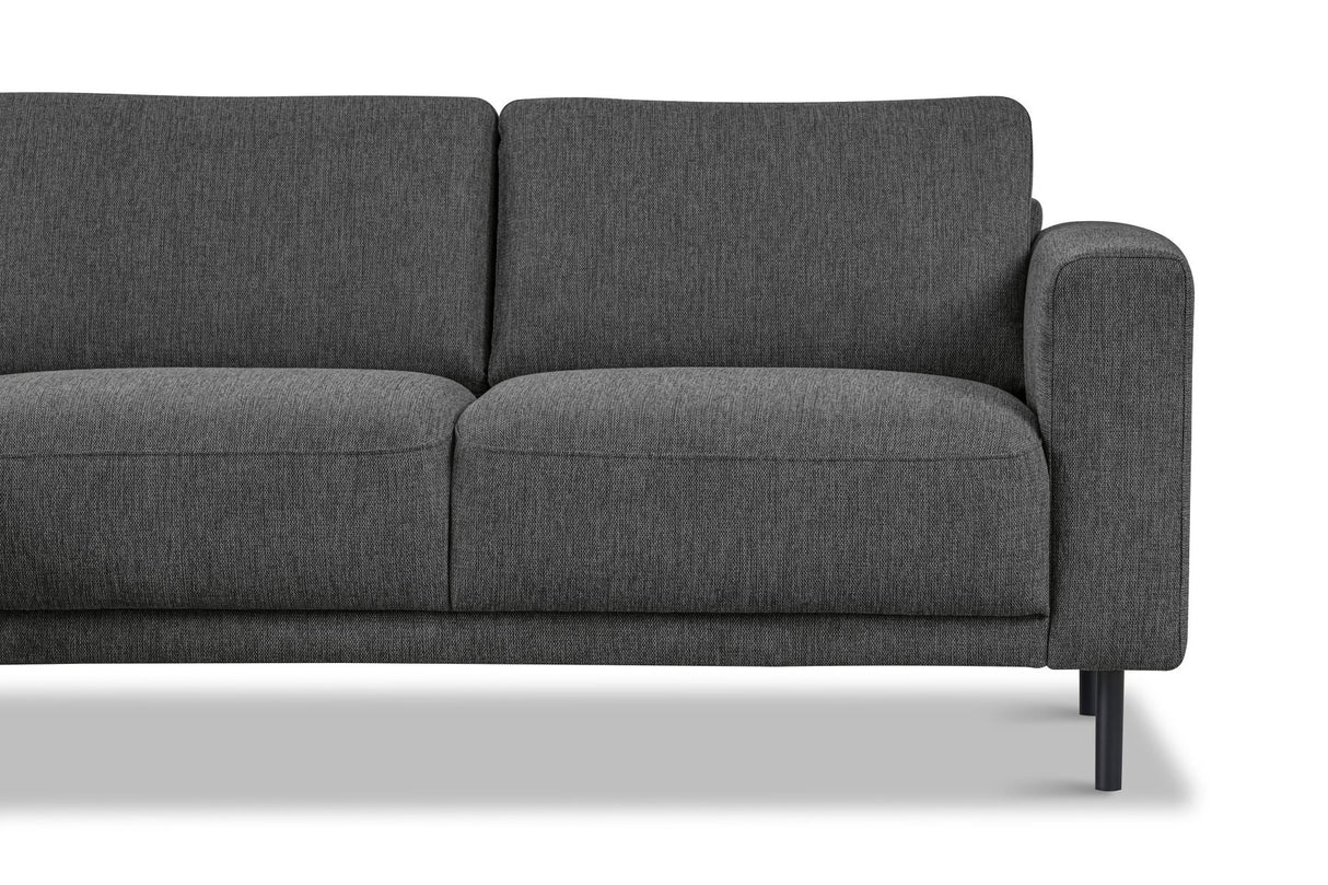 Canapé d'angle moderne à gauche en tissu anthracite Aniko avec chaise longue 238x142x78 cm