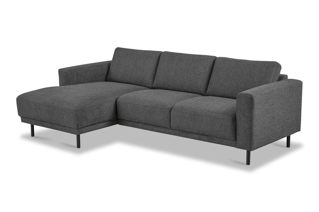 Banken - Moderne hoekbank met Chaise Longue Antraciet Stof Aniko links 238x142x78 cm - Dimehouse