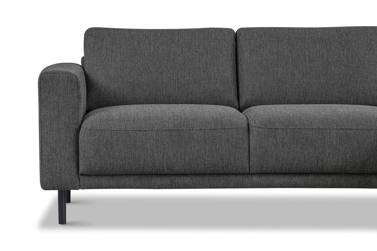 Canapé d'angle moderne droit en tissu anthracite Aniko avec chaise longue 238x142x78 cm