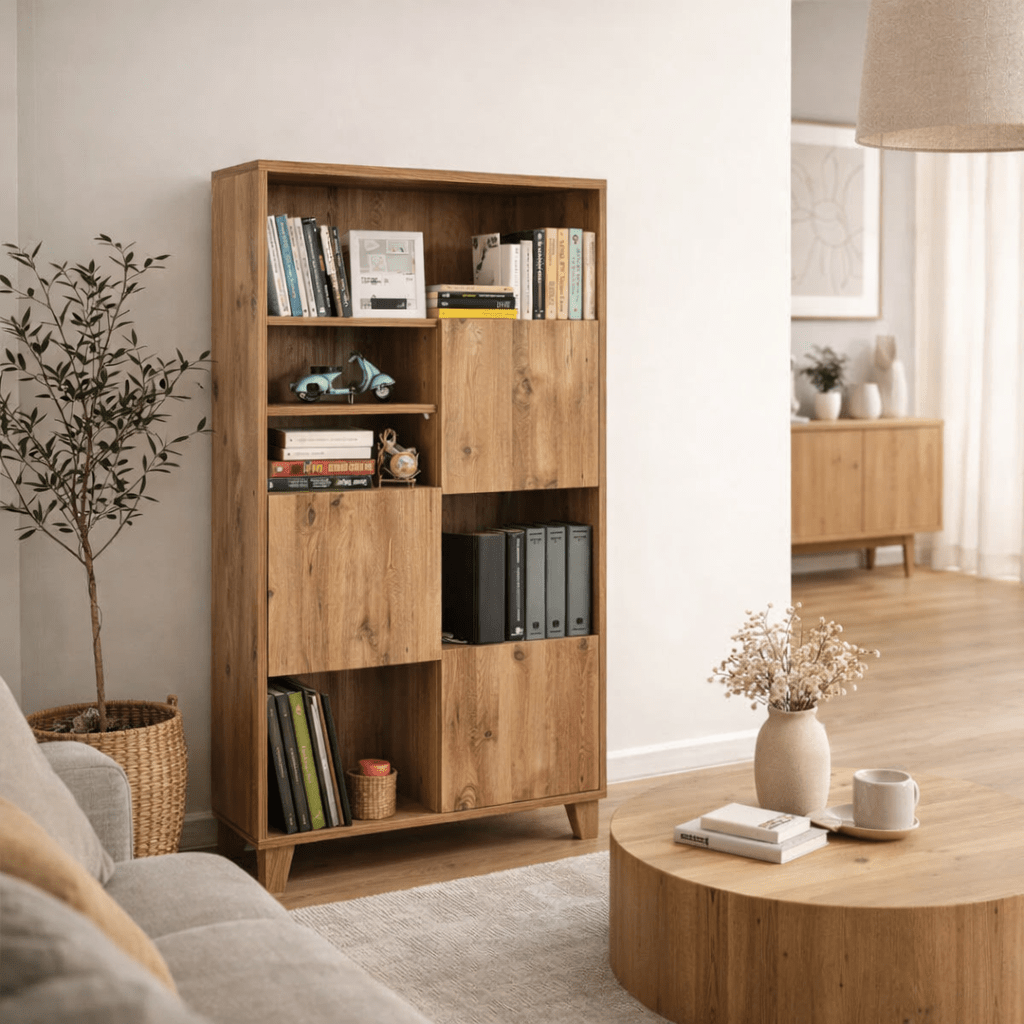 Bibliothèque Marina Flora Atlantic Pine Melamine 80x155x36 cm