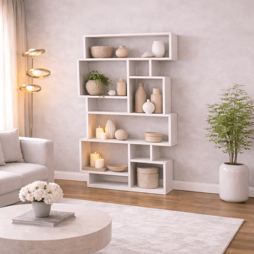 Boekenkast Karmato Wit Melamine 96x168,5x25,5 cm