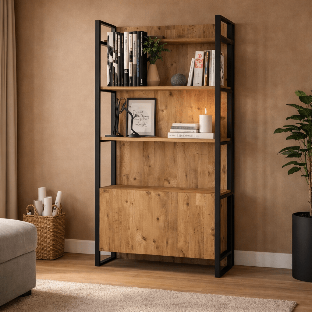 Bibliothèque Lyra Atlantic Pine Melamine 90x180x34 cm