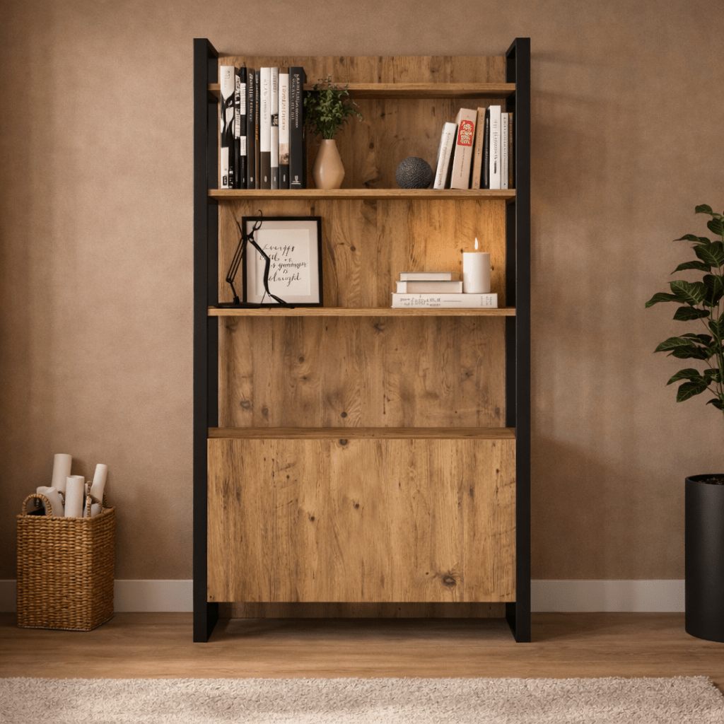 Bibliothèque Lyra Atlantic Pine Melamine 90x180x34 cm