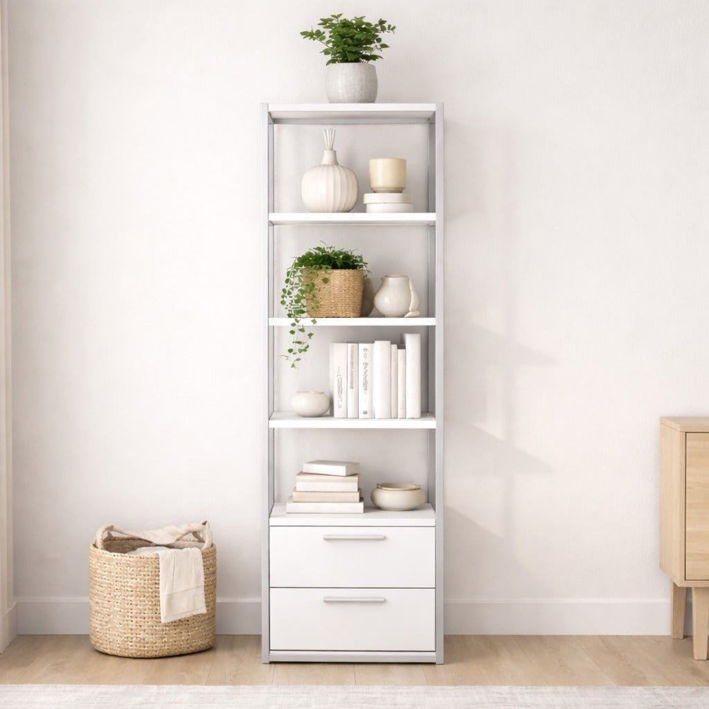 Boekenkast Robbins White Wit Melamine 39x160x39 cm