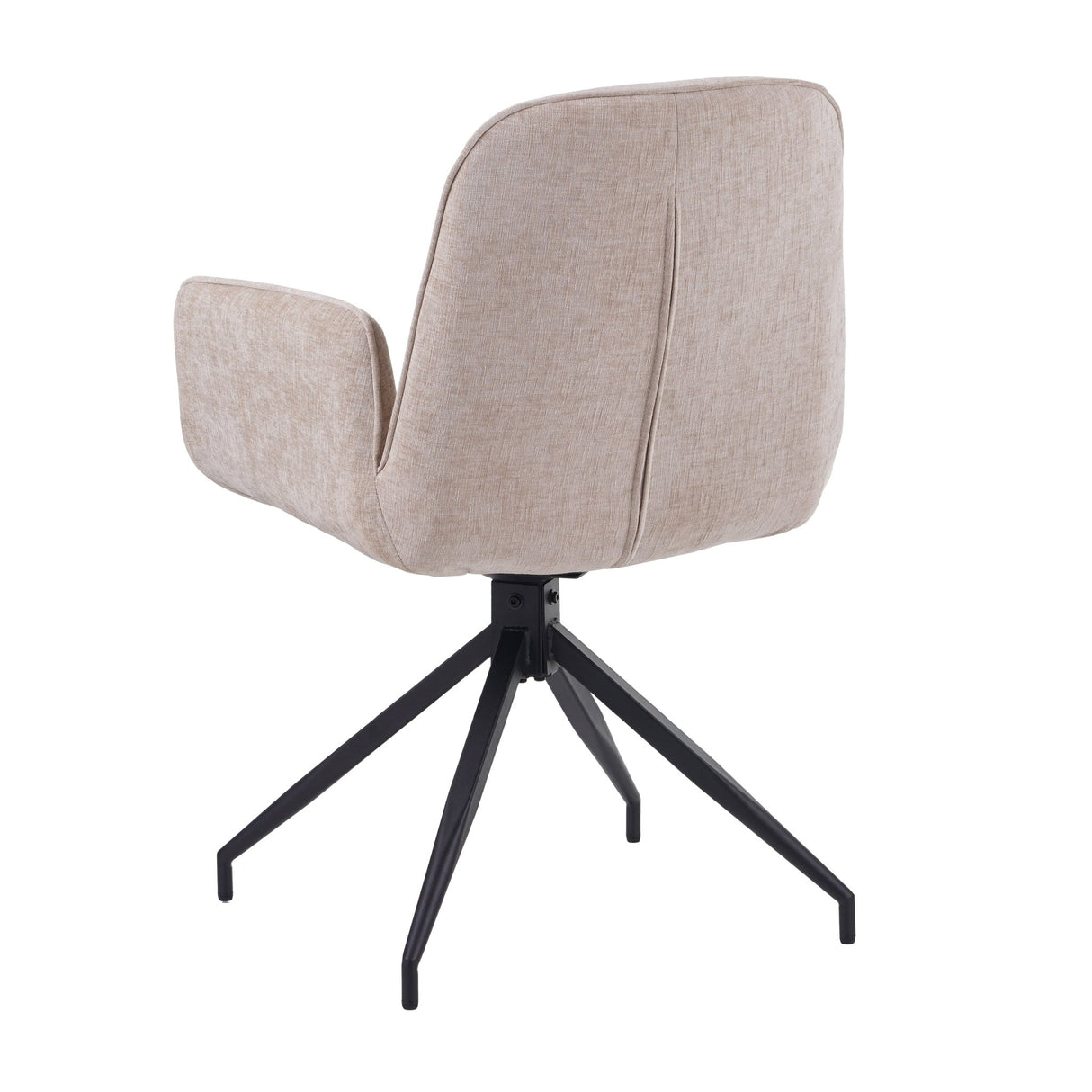 Set van 4 Draaibare Eetkamerstoelen Nela Chenille Beige - Met Armleuningen
