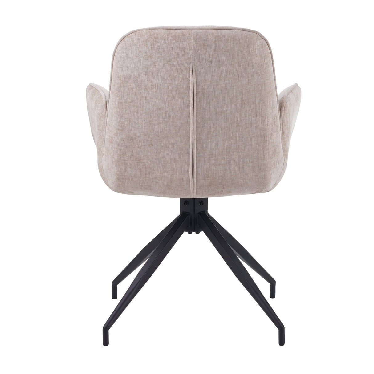 Set van 4 Draaibare Eetkamerstoelen Nela Chenille Beige - Met Armleuningen