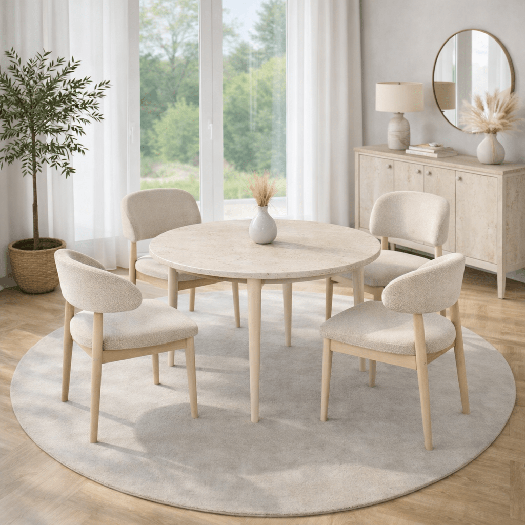 Eettafel Travertine Melamine uitschuifbaar 100-130 cm - Vienna