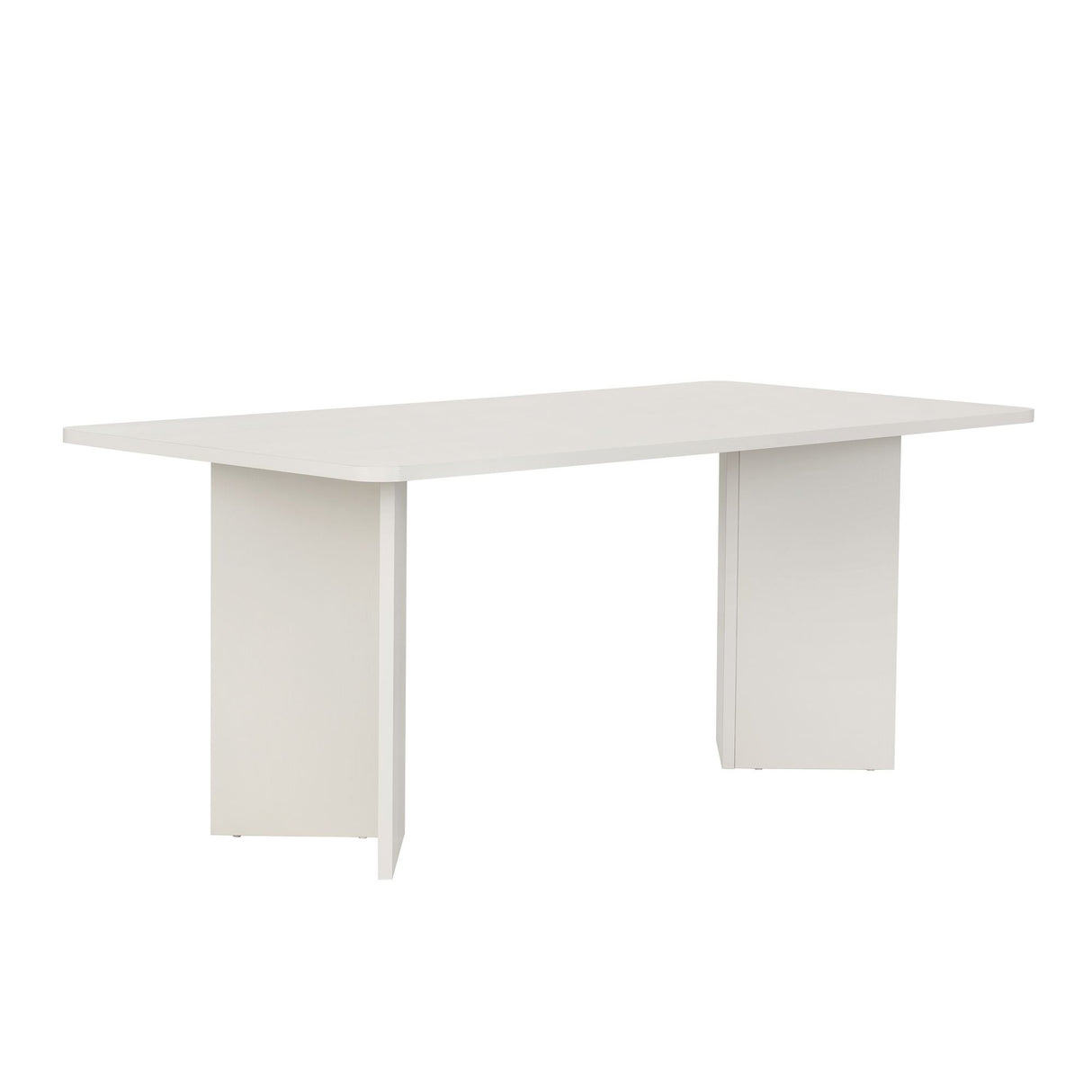 Table à manger blanche en mélamine rectangulaire 180x89,5x75 cm - Linova