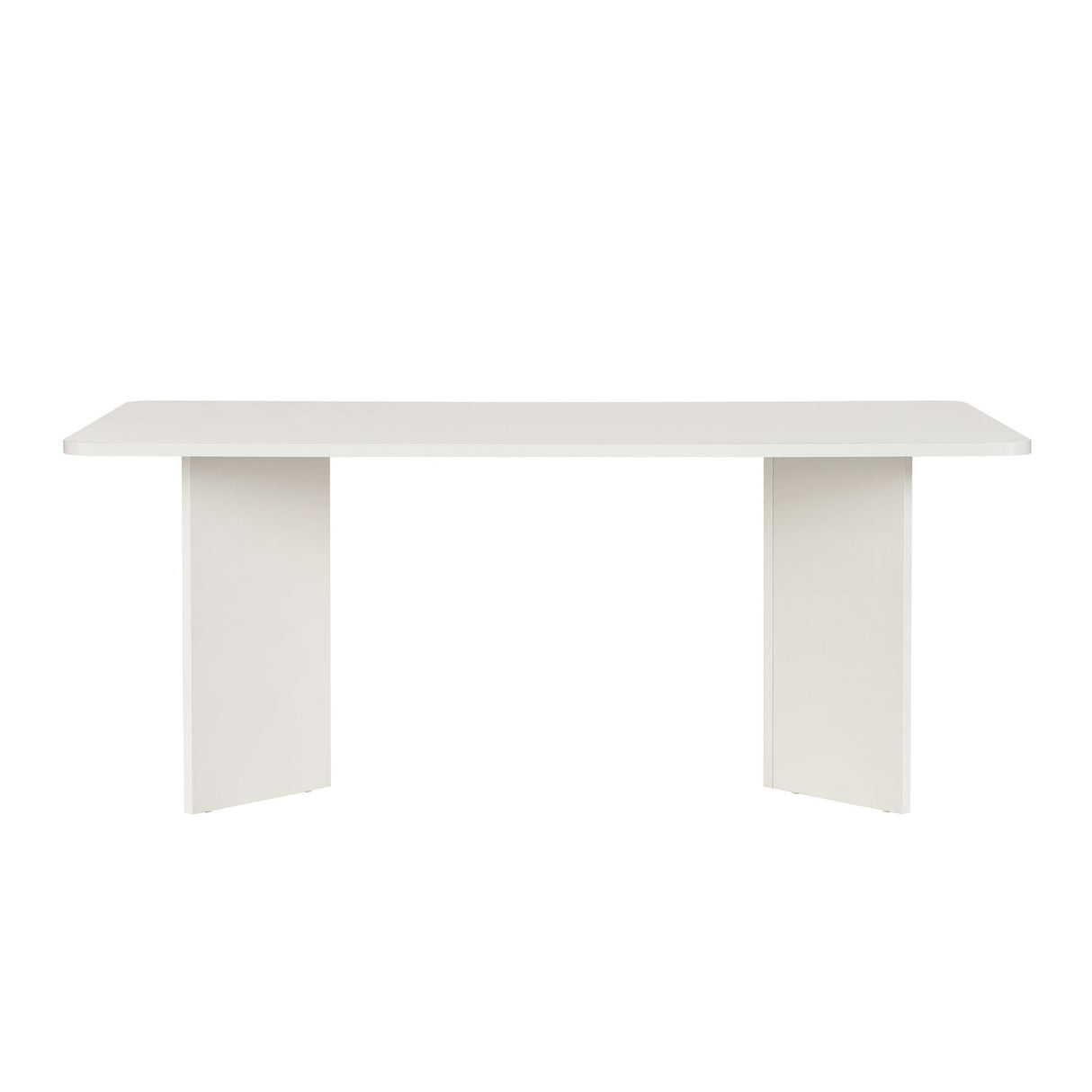 Table à manger blanche en mélamine rectangulaire 180x89,5x75 cm - Linova