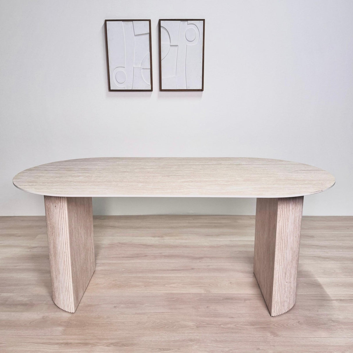 Table de salle à manger Jimi 180x90 cm travertin beige