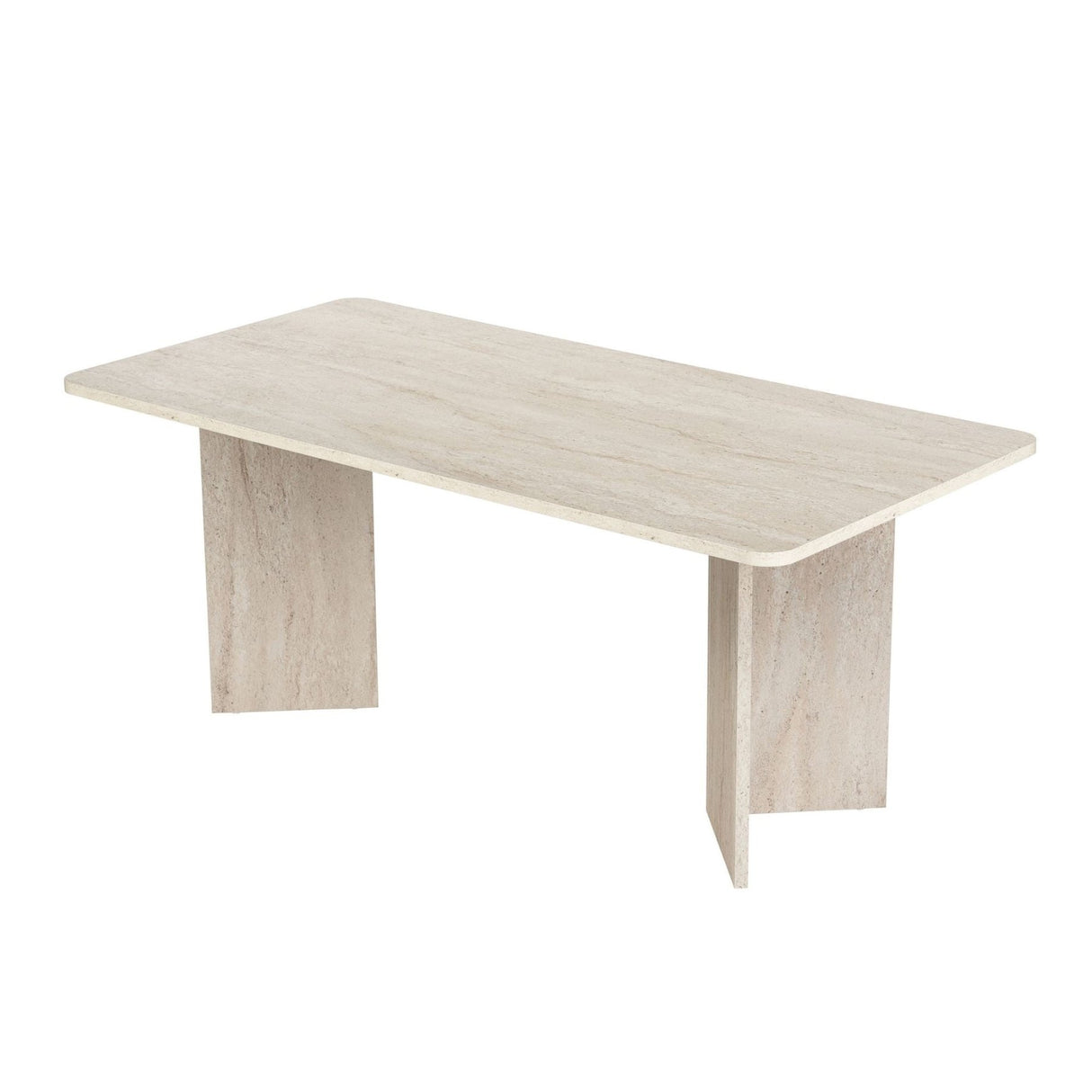 Eettafels - Eettafel travertin melamine rechthoekig 180x89,5x75 cm - Linova - Dimehouse
