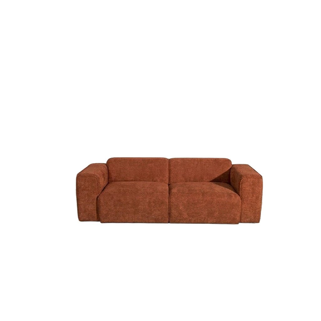 Banken-3-zits bank koper chenille bouclé - 240x98 cm - Jaylen-Dimehouse