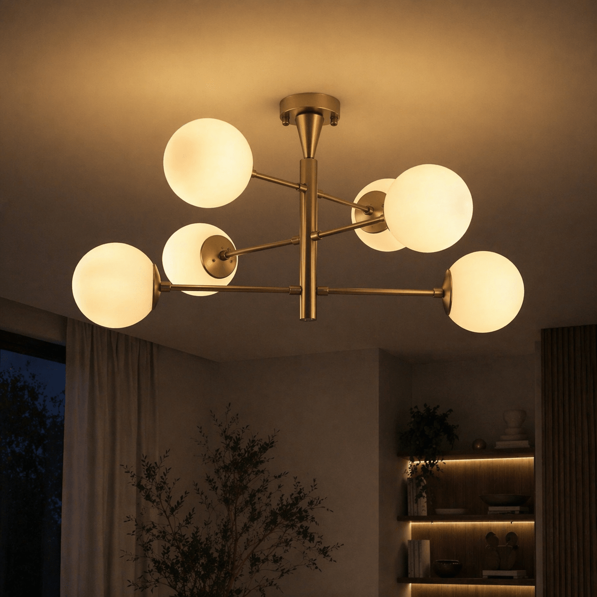 Hanglamp 6-lichts Goud Metaal - 75 x 75 cm - Lustre