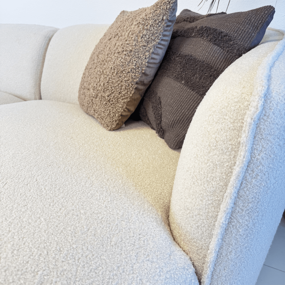 Hoekbank organische vorm crème bouclé Sophie - rechts