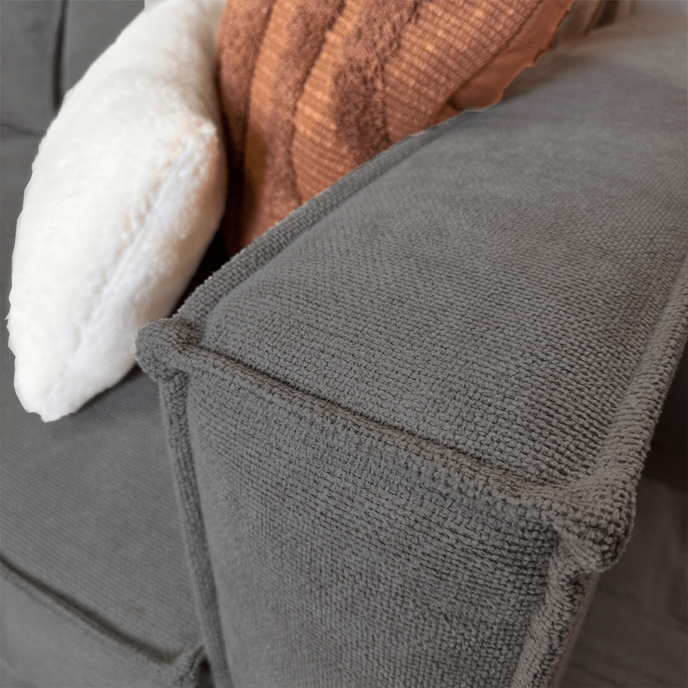 3-zits losse dikke rugkussens antraciet chenille Yara