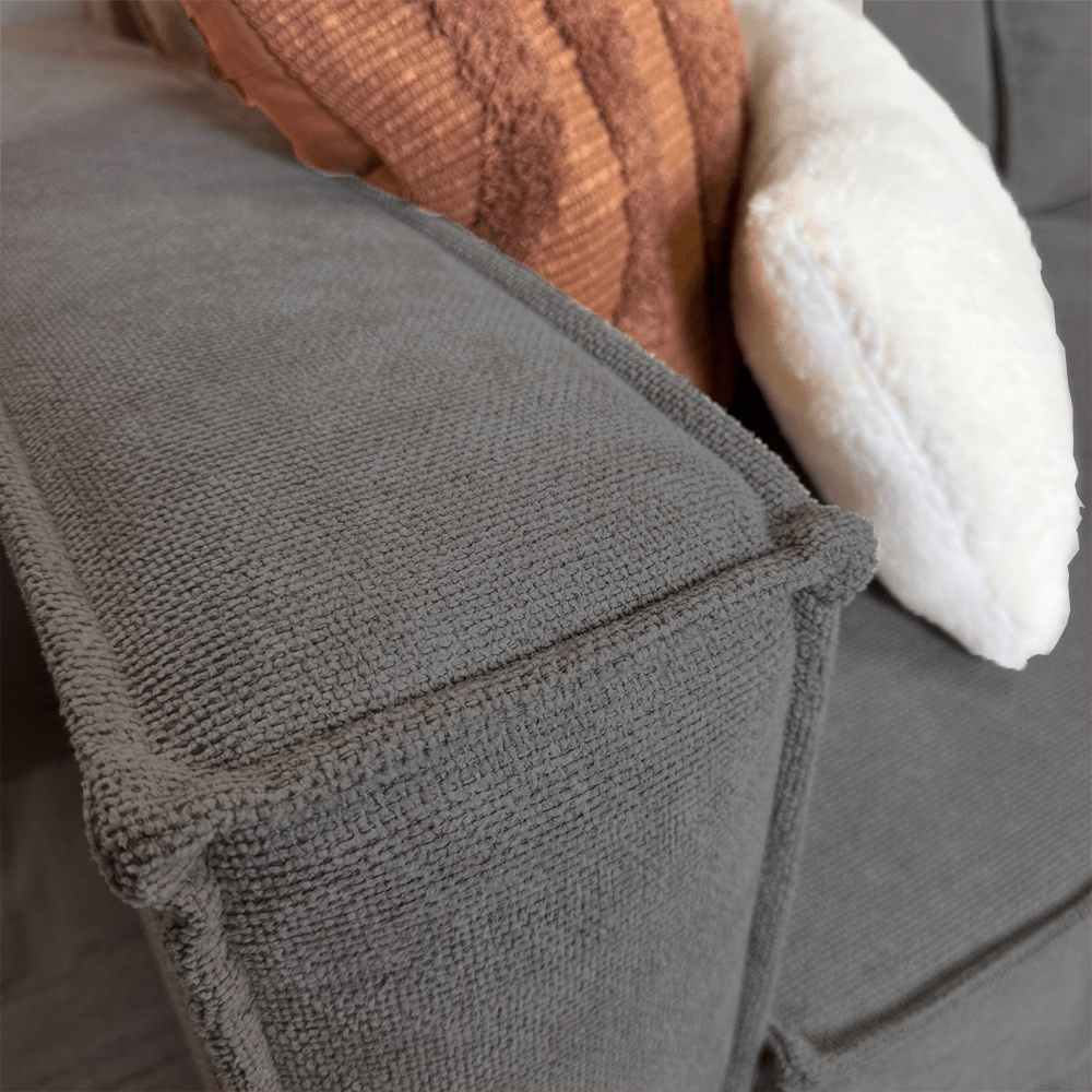 3-zits losse dikke rugkussens antraciet chenille Yara