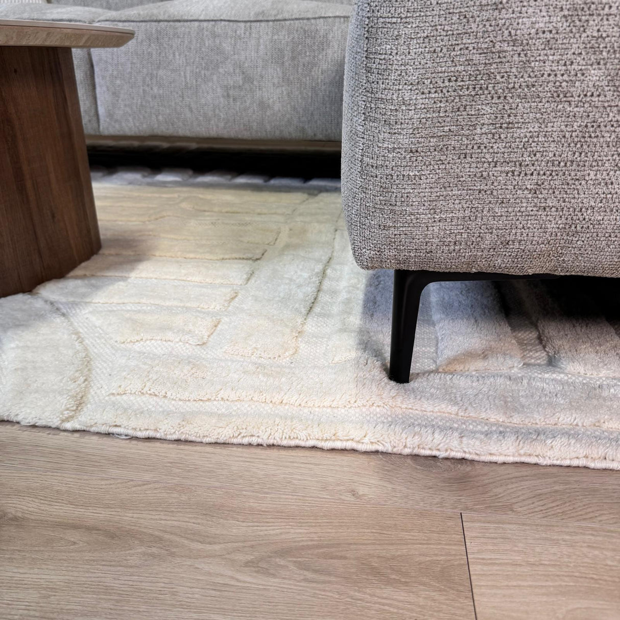 Hoekbank grijs chenille gemêleerd Ravi – Links