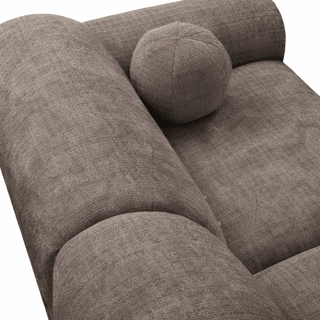 Canapé d'angle avec revêtement en chenille taupe Shane - à droite